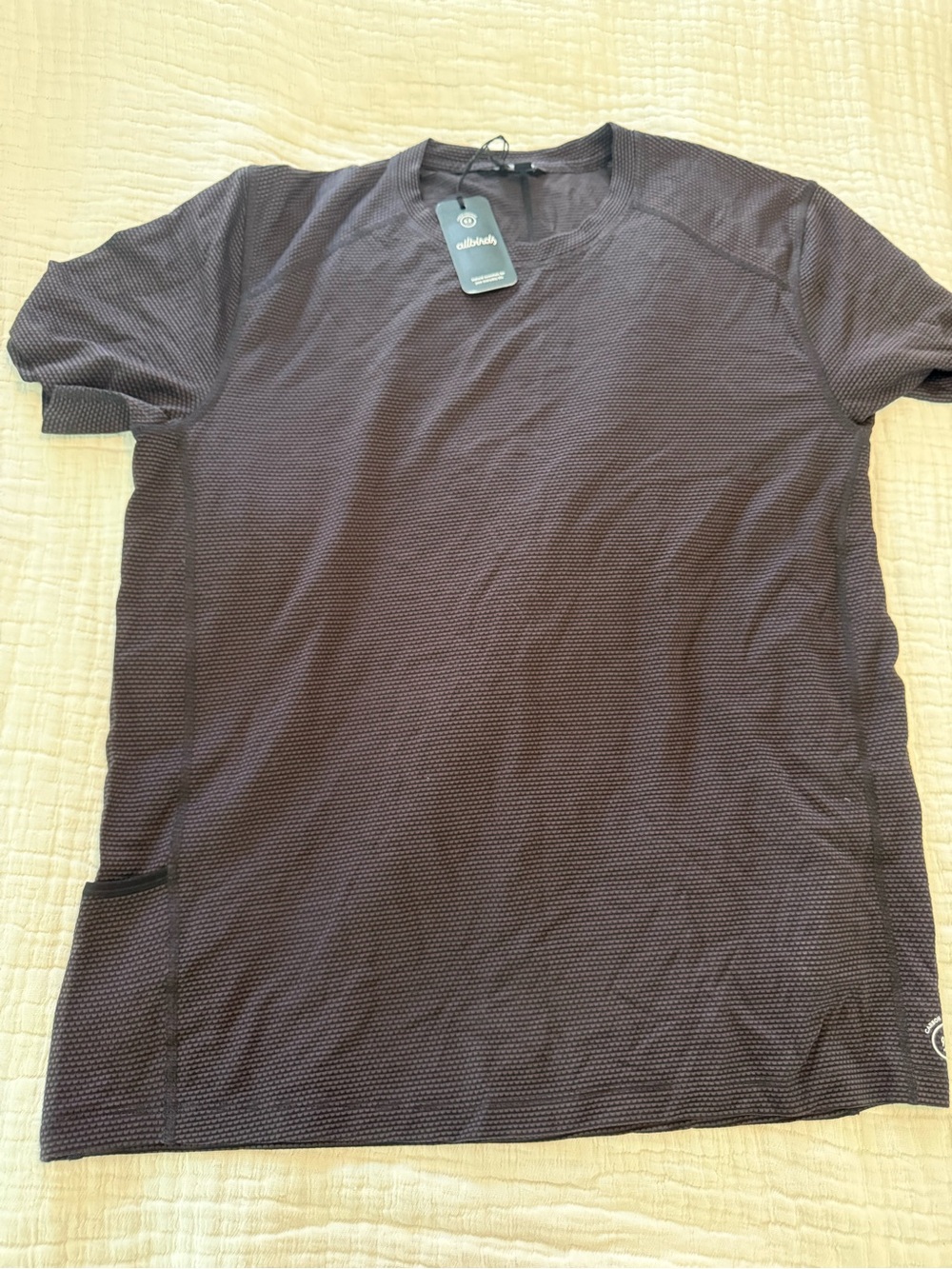 Allbirds Men’s Dark Brown Black Wool Crew Neck Performance Tee NWT 1300
